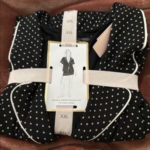 Victoria's Secret Black and White Polka Dot Pajama Set